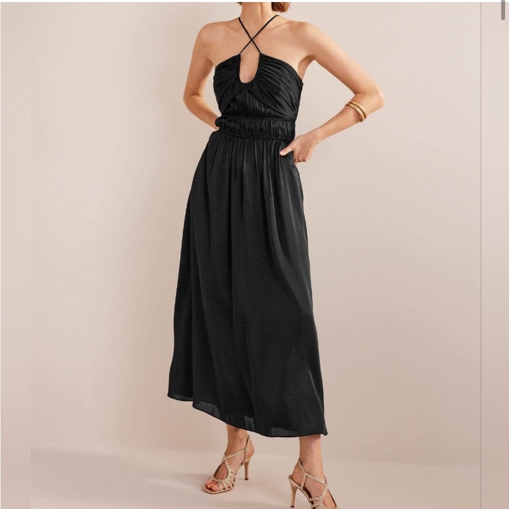 NWOT Boden Satin Ruched Bust Maxi Dress